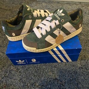 Adidas Green and White Men's Sneakers